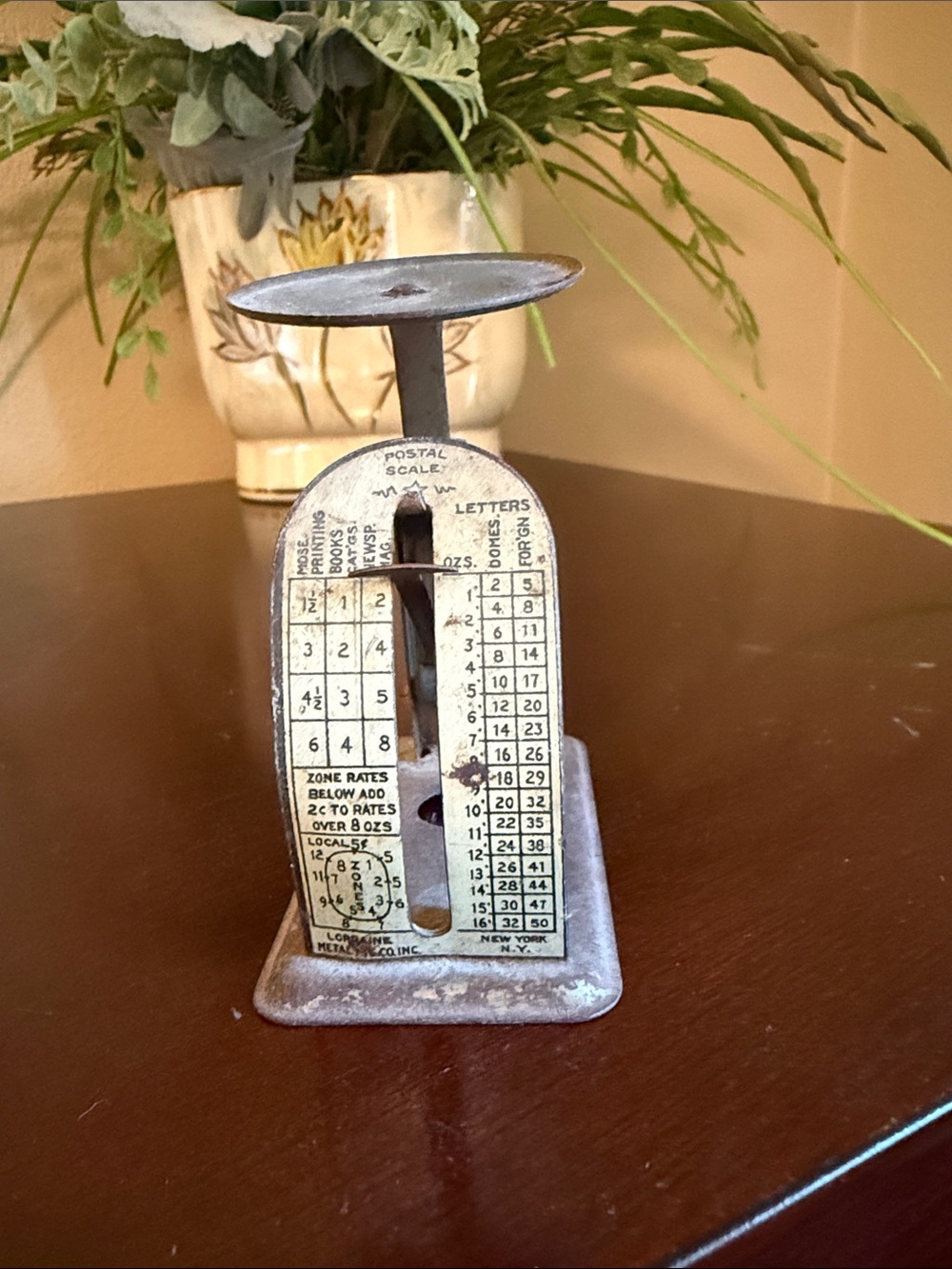 Antique Vintage Lorraine Metal Manufacturing Co New York Handy Postage Scale